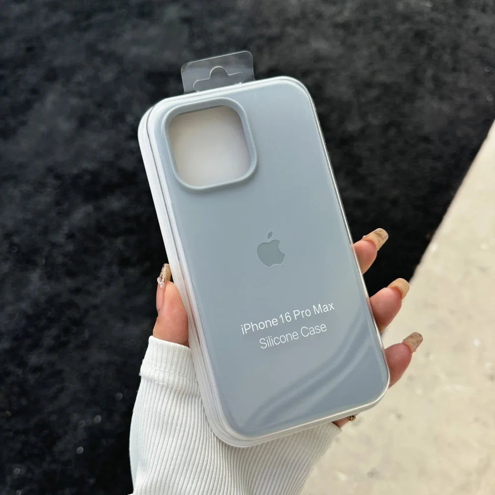 Luxury Liquid SIilicone Solid Candy Color Phone Case for Apple iPhone 17 Pro 16 15 14 13 18 Pro Max Shockproof Cover with Logo