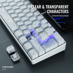 60% Compact Wired Keyboard with RGB Backlight and Membrane Keyswitches. Suitable for Windows Tablets, Laptops and Gamers. White.