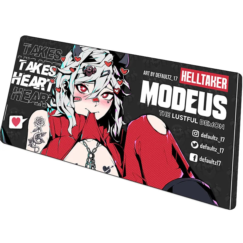 Computer Desk Mat Anime Girl Leather Mouse Pad Kawaii Office Extended Mousepad Gaming Accessories Non-slip HD Printing Carpet
