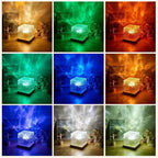 Rotating Water Ripple Night Light Projector Portable Aurora Galaxy Lamp for Bedroom, Apartment Dorm Room Ambiance, Romantic Gift