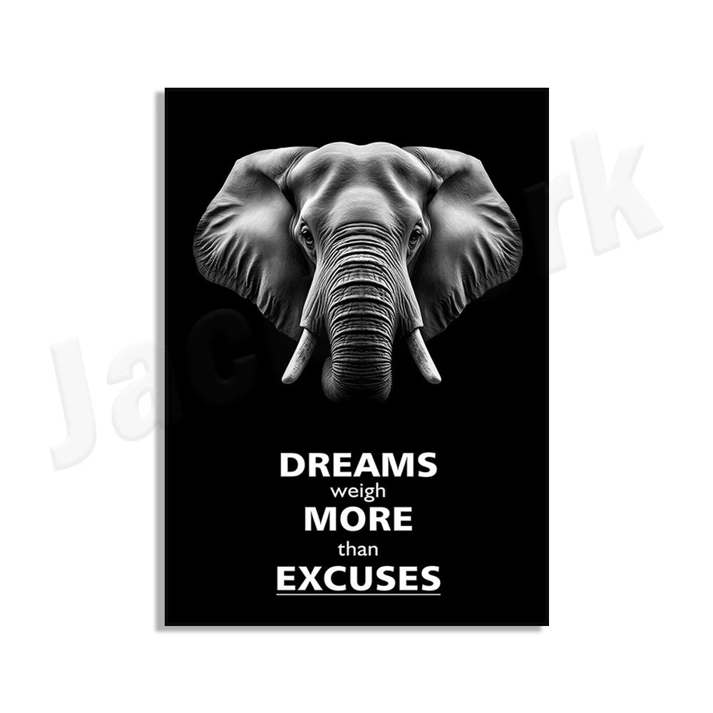 Motivational print, believe in yourself, never be afraid, awaken the beast within, animal motivational poster office decoration