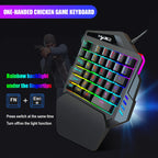 Ergonomic 35-Key Gaming Keyboard with RGB Lighting USB Powered One-Handed Design Thin Film Keys for Enhanced Gaming Experience