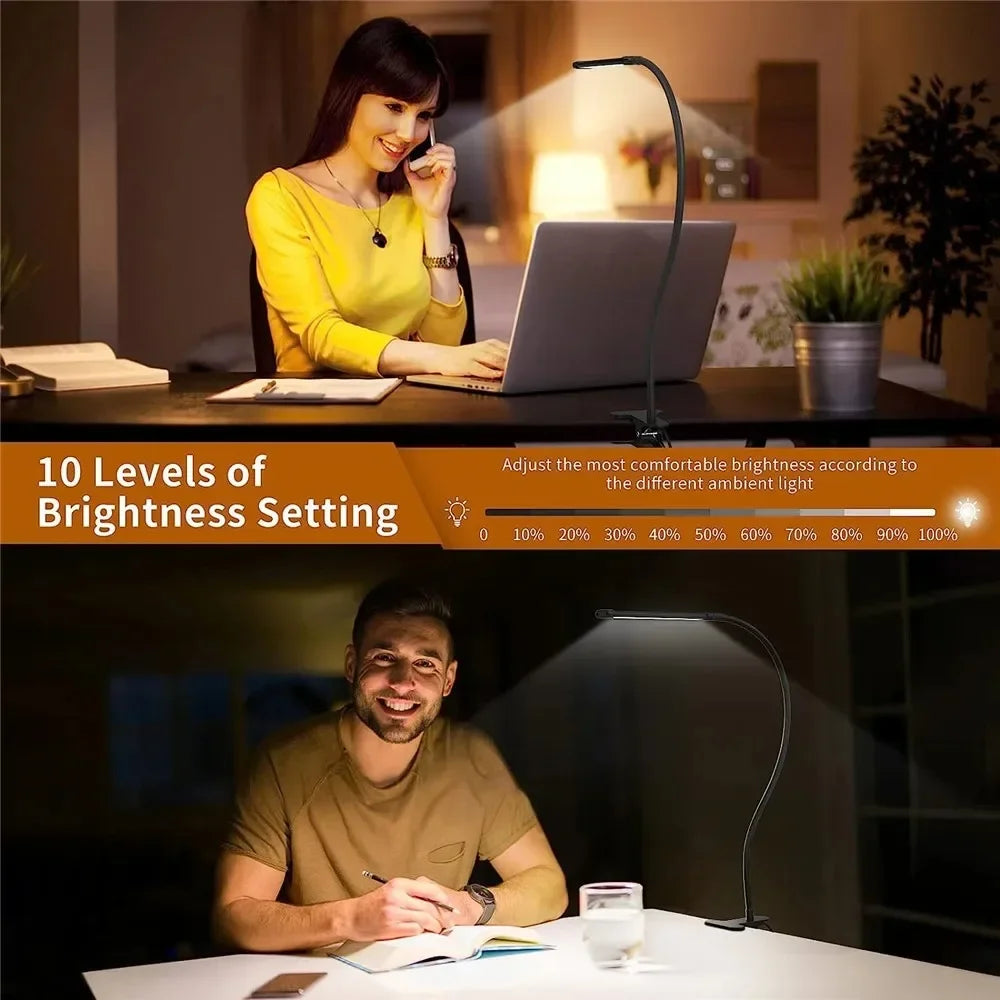 Double Single Head Led Clip Desk Lamp Dimmable Computer Table Lamps Monitor Light Architect Table Lamp for Office Reading Lights