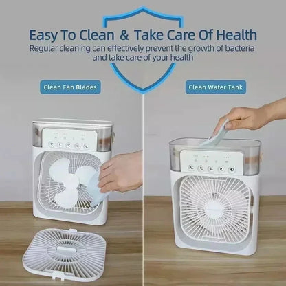 Mini Air Cooler Fan 3-in-1 – Fan, Humidifier & LED Light