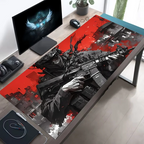 Large Mouse Pad Tactical Soldier Design Non-Slip XXL Desk Pad Gaming Accessories Stitched Edges for Home and Game for FPS Gamer