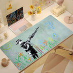 Graffiti Art Banksy S Mouse Pad Large Desk Mat Keyboard Ergonomic Office Rubber Game PC Non-slip Anti-fray Home Custom Best Pric