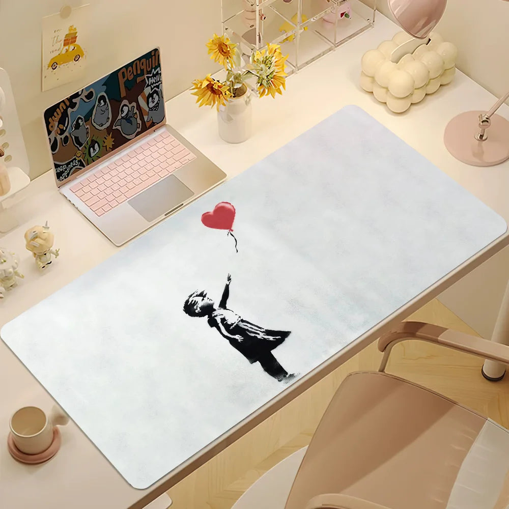 Graffiti Art Banksy S Mouse Pad Large Desk Mat Keyboard Ergonomic Office Rubber Game PC Non-slip Anti-fray Home Custom Best Pric
