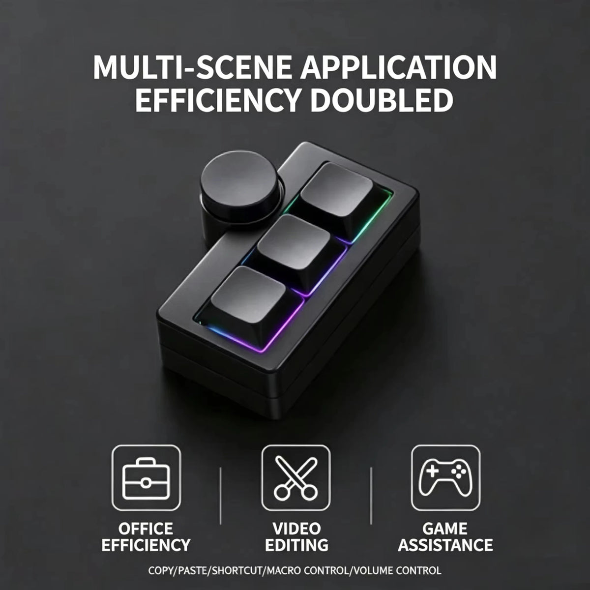 RGB Backlit Wired Mini Gaming Keyboard Hot-Swappable Portable Multi-Combination/Multimedia Game Office Custom Shortcut Keyboard