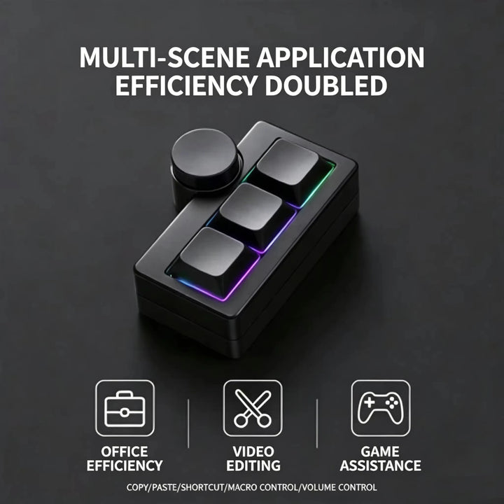 RGB Backlit Wired Mini Gaming Keyboard Hot-Swappable Portable Multi-Combination/Multimedia Game Office Custom Shortcut Keyboard