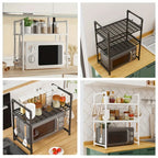 Kitchen Countertop Microwave Storage Rack, Multi-Layer Seasoning Storage Rack, Used For Storing Countertop Kitchen Utensils