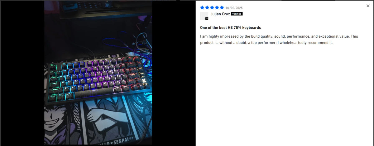 MCHOSE Jet75 Kailh Magnetic Switch 8kHz Polling Rate Magnetic Switch Gaming Keyboard Hall Effect Hot-Swappable Customized RGB