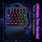 Ergonomic 35-Key Gaming Keyboard with RGB Lighting USB Powered One-Handed Design Thin Film Keys for Enhanced Gaming Experience
