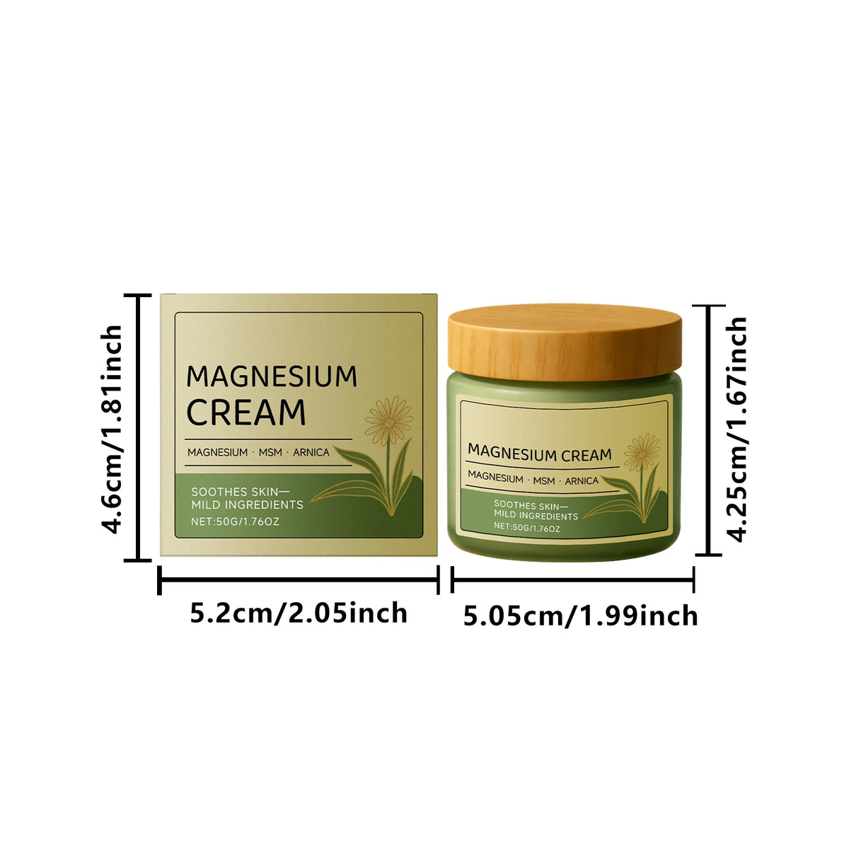 Magnesium Cream for Muscle & Nerve-Relief Moisturizing Body Massage Cream Fast Absorption Support Body Relief Daily Care