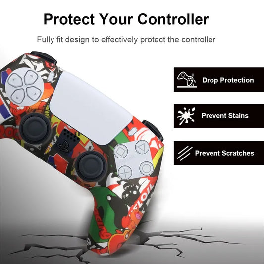 PS5 Controller Silicone Skin | Full Protection, Thumb Grips & Camouflage Design