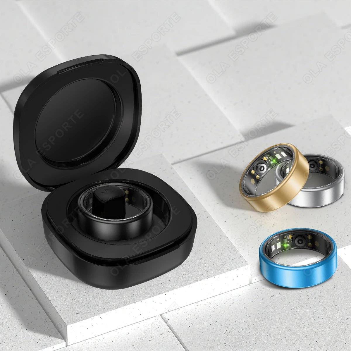 R10 Smart Ring with Charging Case Multi-color Ring Men Women Health Sleep Heart Rate Monitoring IP68 Waterproof Multi-sport Mode