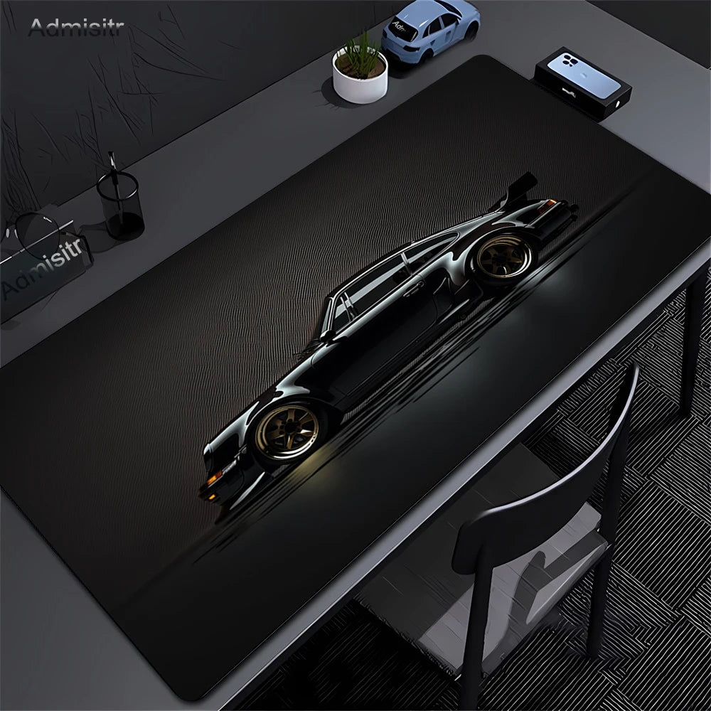 Japan Sports Car Large Black Mousepad Office Gamer Keyboard Desk Mat  Natural Rubber Mousepad Speed Desk Mat Anime Lock edge pad