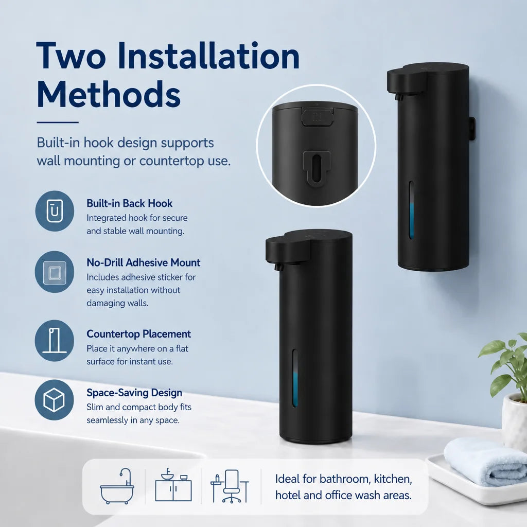Automatic Soap Dispenser Stainless Touchless Rechargeable Hand Sanitizer Shampoo Detergent Dispenser for Kitchen Bathroom Toilet