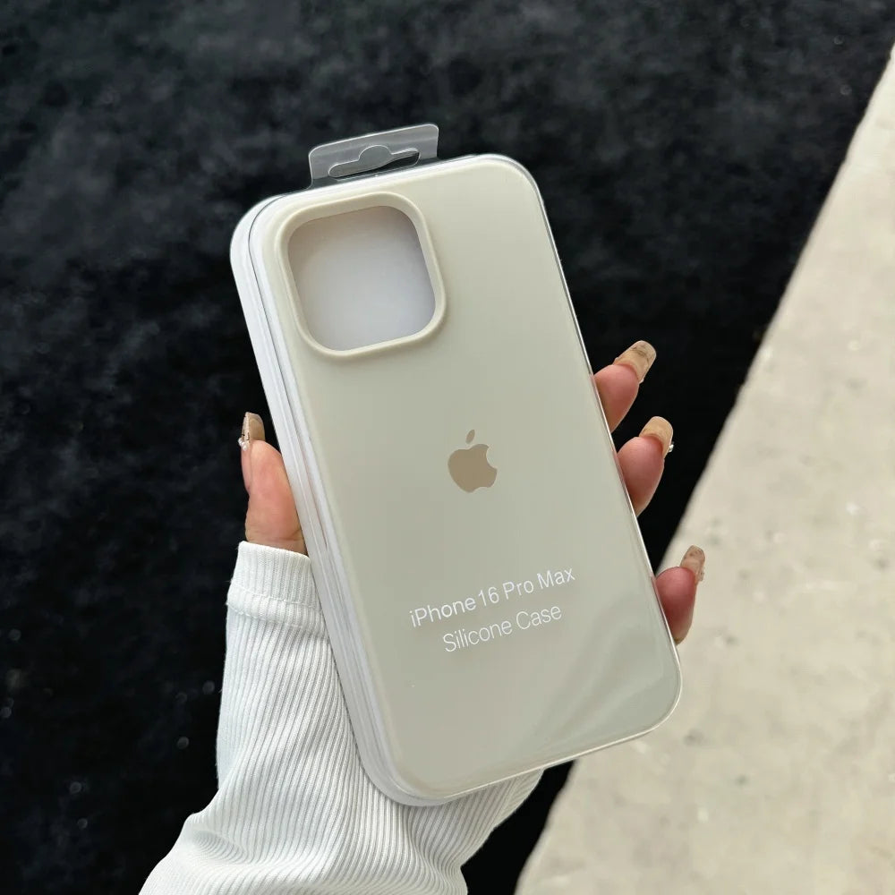 Luxury Liquid SIilicone Solid Candy Color Phone Case for Apple iPhone 17 Pro 16 15 14 13 18 Pro Max Shockproof Cover with Logo