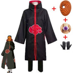 Naruto Akatsuki Tobi Cosplay Full Set: Obito Uchiha Costume with Coat, Mask, Shoes & Jade Ring – Perfect for Cosplay Events