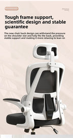 Ergonomic Home Office Chair, Comfortable Desk Chair for Students with Back Support, Long Sitting Study Chair