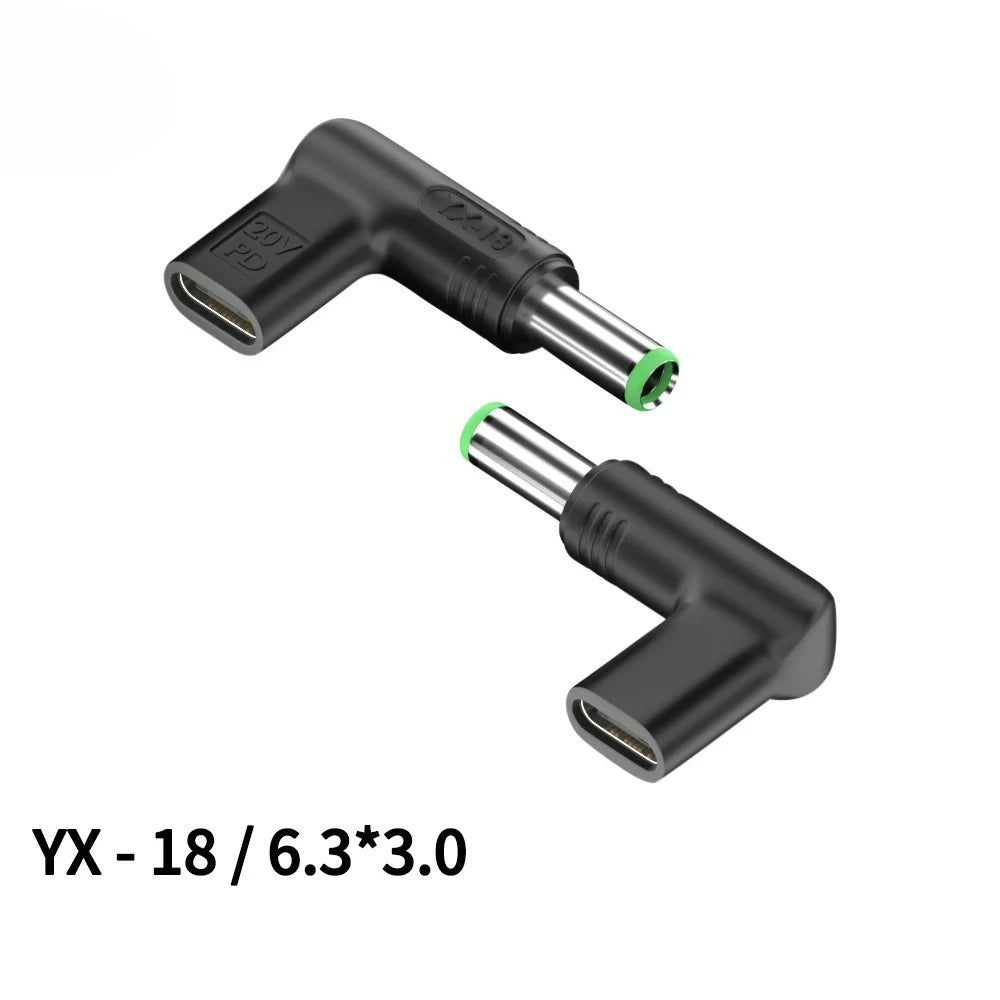 20V100W Laptop Power Adapter Connector DC Plug USB Type C Female to DC Male Jack Converter for Hp Dell Asus Acer Lenovo Notebook