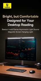 【New Sale】Baseus Magnetic Computer Screen Light Desk Lamp Laptop Hanging USB Light Table Lamp LED Monitor Light Reading Light