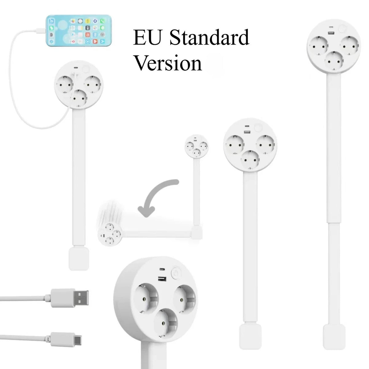 Auf Lager  Steckdosenadapter Steckdosenverteiler Wandsteckdosenadapter Ausziehbare Wandsteckdose Drehbarer Tragbarer Steckdosenadapter