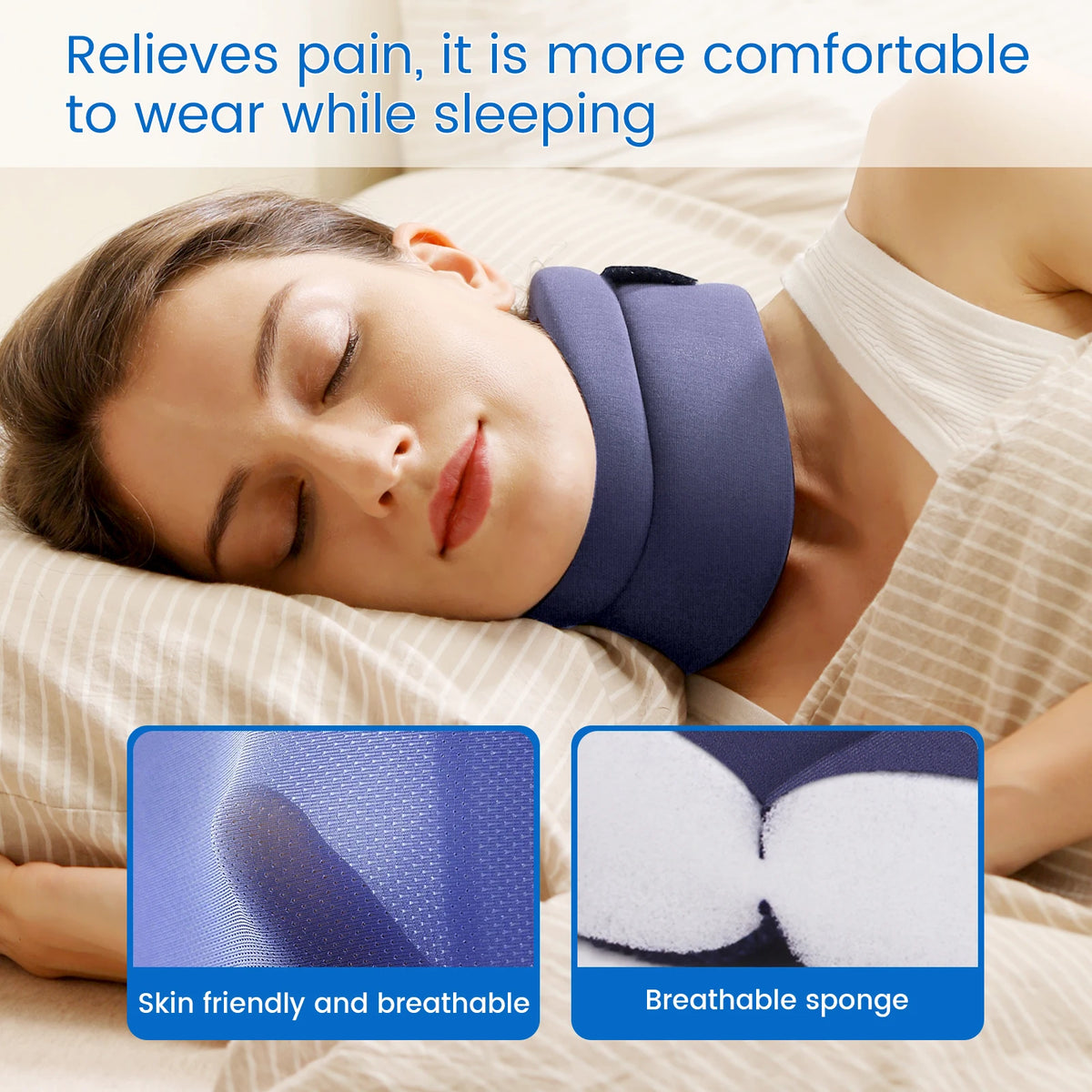 VELPEAU Foam Neck Support Brace for Neck Pain and Posture Correction, Adjustable Cervical Collar with Replaceable Sleeve