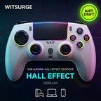 WITSURGE Hall Effect PS5 Controller,Wireless Anti-Drift Gamepad,Dual Hall Joysticks&Triggers,Macro Back Buttons,1500mAh, RGB