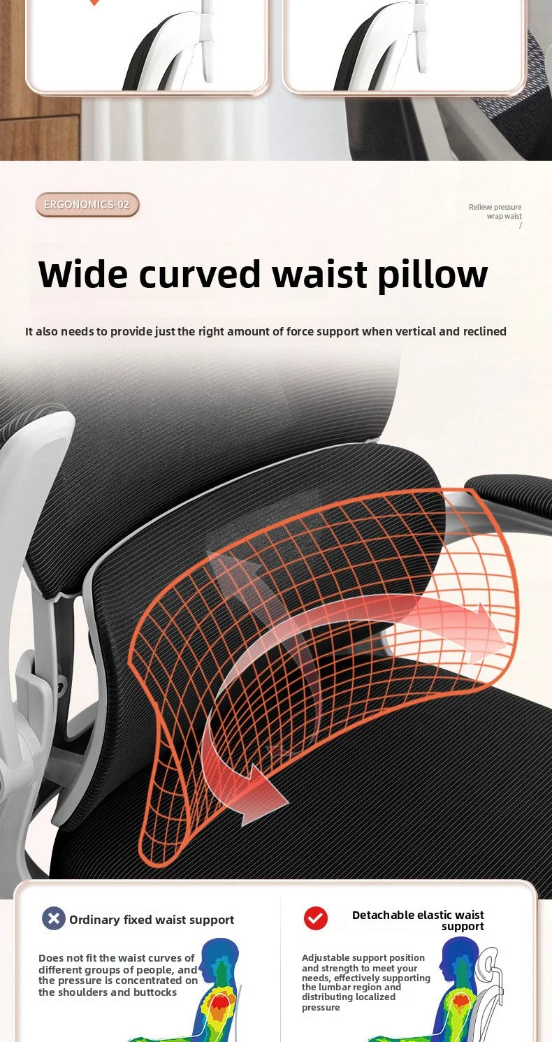 Ergonomic Home Office Chair, Comfortable Desk Chair for Students with Back Support, Long Sitting Study Chair