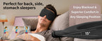 Sleep Mask for Back and Side Sleeper, Block Out Light, Zero Pressure Breathable Travel Eye Cover Black With Sleep Ear Plug