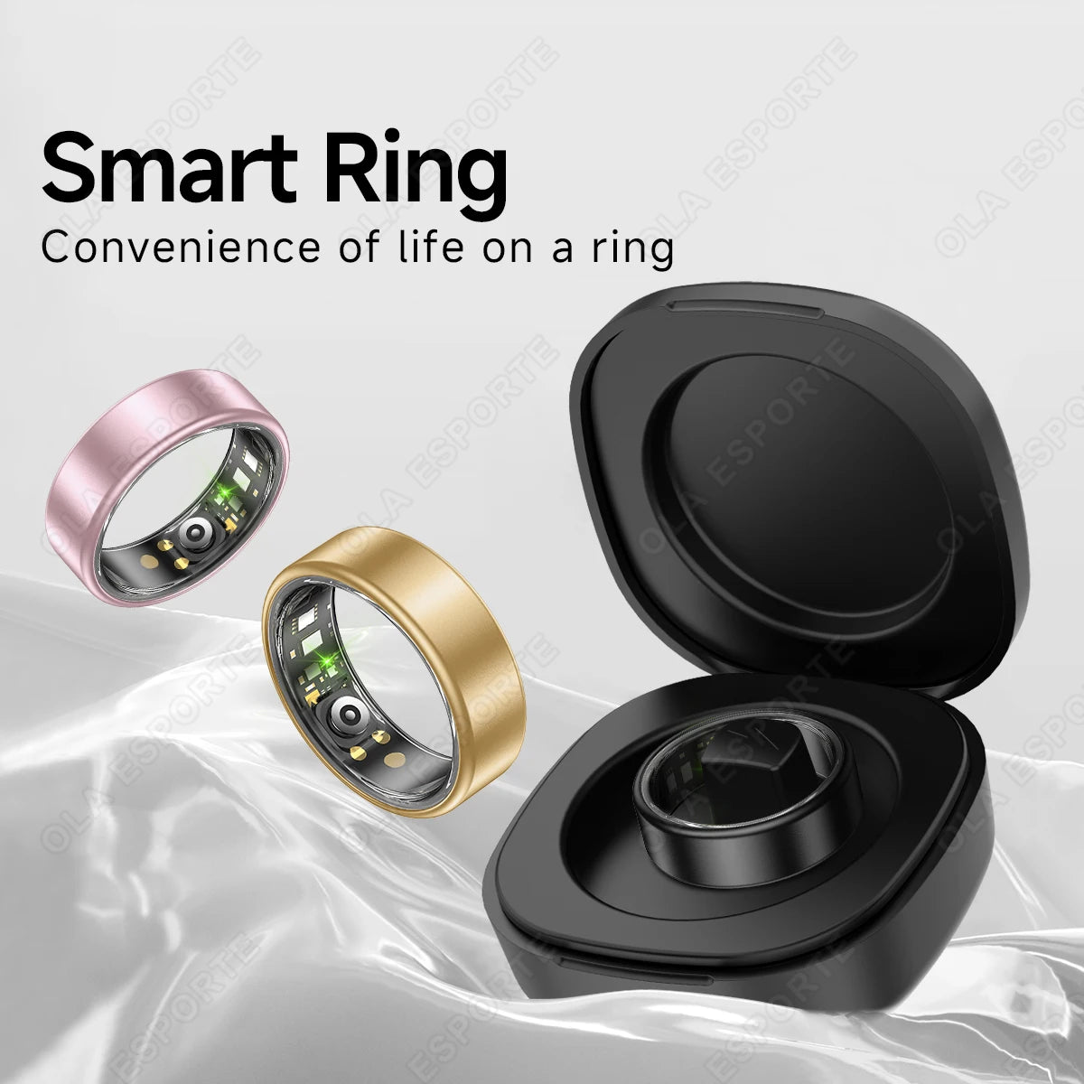 R10 Smart Ring with Charging Case Multi-color Ring Men Women Health Sleep Heart Rate Monitoring IP68 Waterproof Multi-sport Mode