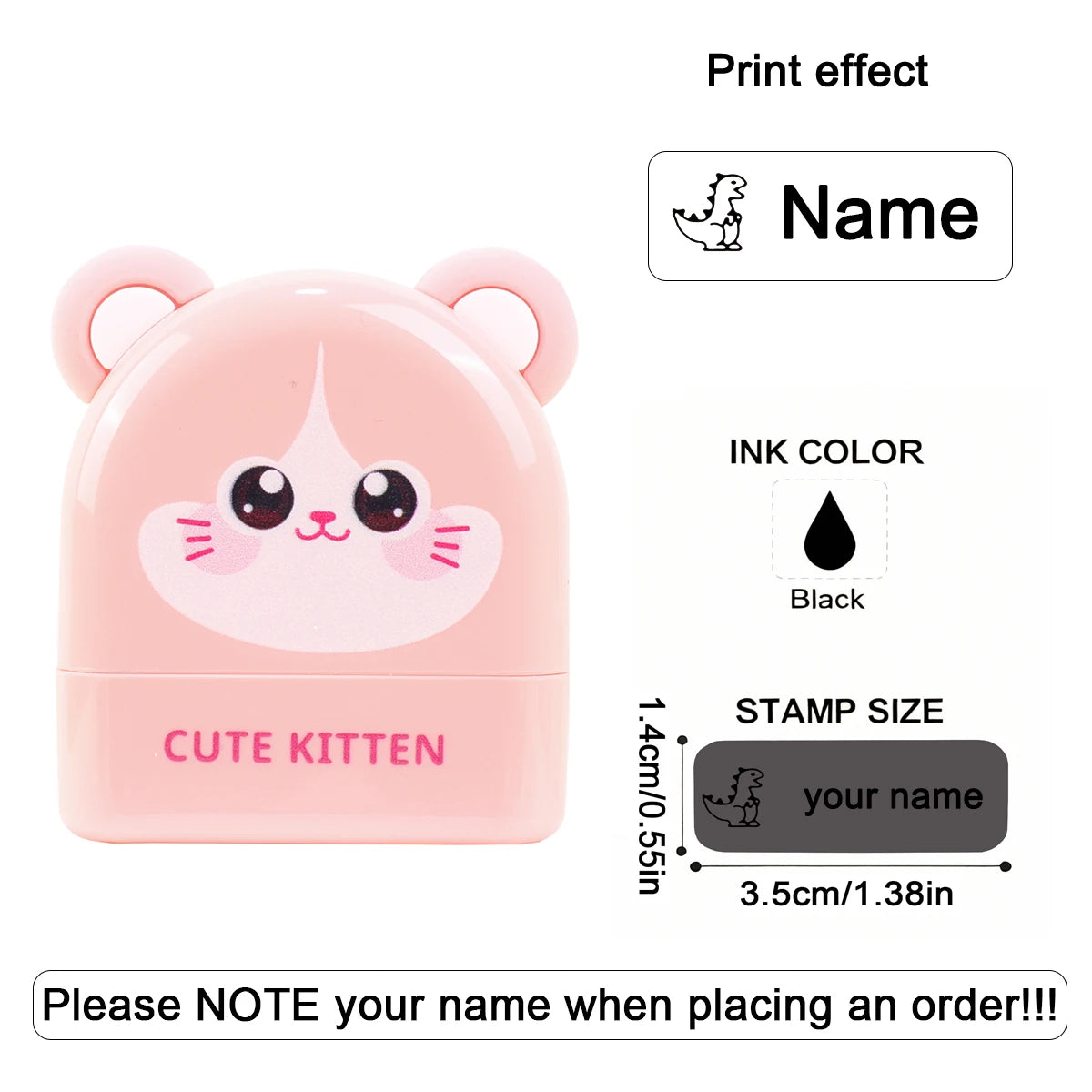 Personalized Cute Name Stamp Waterproof Clothing Label for Kids Self Ink Stamp for Kindergarten School Bags Custom Stamp
