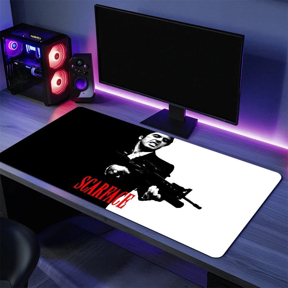 Film Scarface Tony Montana Mouse Pad Large Desk Mat Keyboard Ergonomic Office Rubber PC Non-slip Anti-fray Home Custom