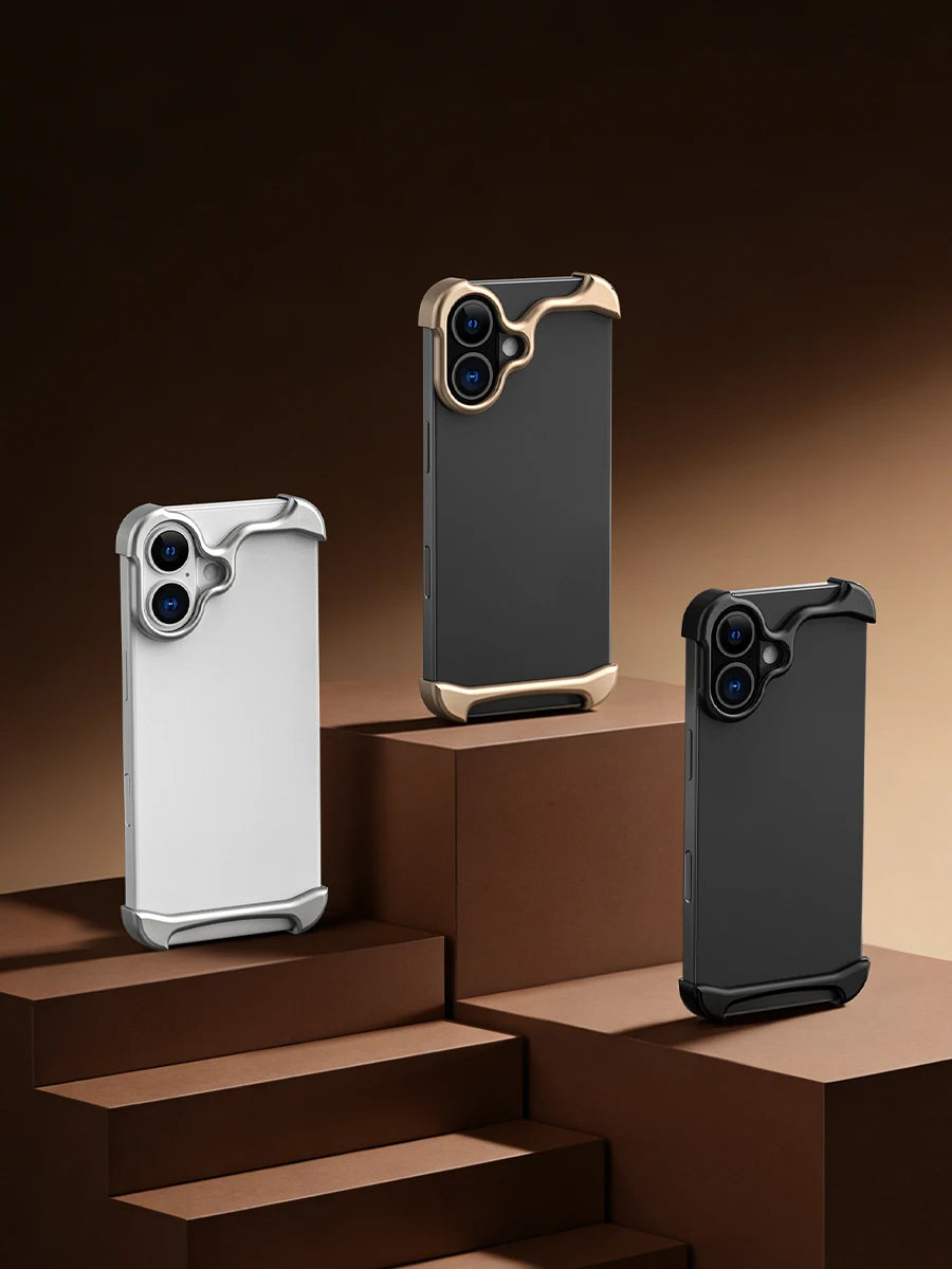 Genuine Aluminum SEBS Rubber Metal Bumper Double-layer ARC Case for IPhone 18 17 Pro Max Air Unique Design High-strength Cover
