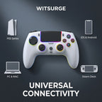 WITSURGE Hall Effect PS5 Controller,Wireless Anti-Drift Gamepad,Dual Hall Joysticks&Triggers,Macro Back Buttons,1500mAh, RGB