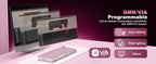 YUNZII X98 Pink QMK/VIA Wireless Transparent RGB Keyboard, Hot-Swap Gasket Mechanical Gaming Keyboard, Pre-lubed Knob Keyboard