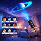 USB Starry Sky Projector Lamp 360° Rotatable Flexible Hose Planet Galaxy Projection Light with 17/12 Pcs Film Slides Bedroom