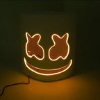 Fashion Luminous LED Mask DJ Costumes Accessories Glow Supplies Neon Light Marshmallow  Mask For Music Festival Nightclub Dance