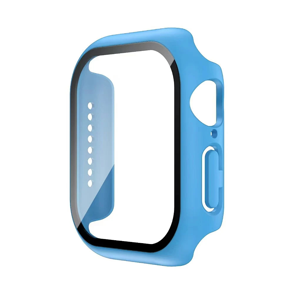 Tempered Glass+Cover For Apple Watch 11 10 9 8 7 46mm 42mm PC Bumper Screen Protector Case iWatch Series 7 6 5 4 SE3 44 40 45mm