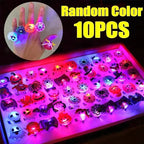 Halloween Luminous Rings Creative Cute Pumpkin Ghost Eye Ghost Pirate Spider Web Children Toys Halloween Flash Finger Rings