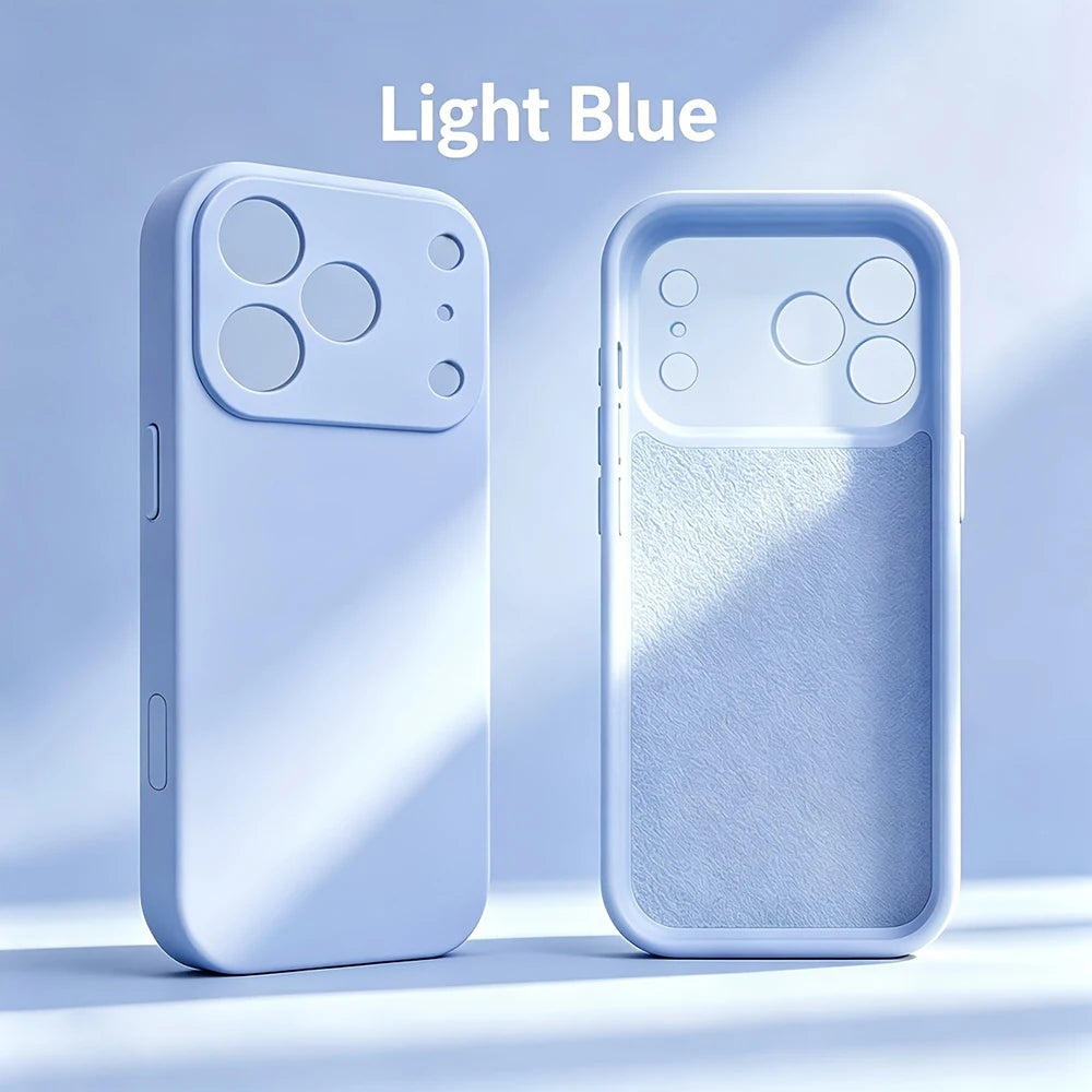 Original Liquid Silicone Case for iPhone 17 16 15 14 13 Pro Max 17Pro 16Pro Shockproof Soft Bumper Cases Cover Phone Accessories