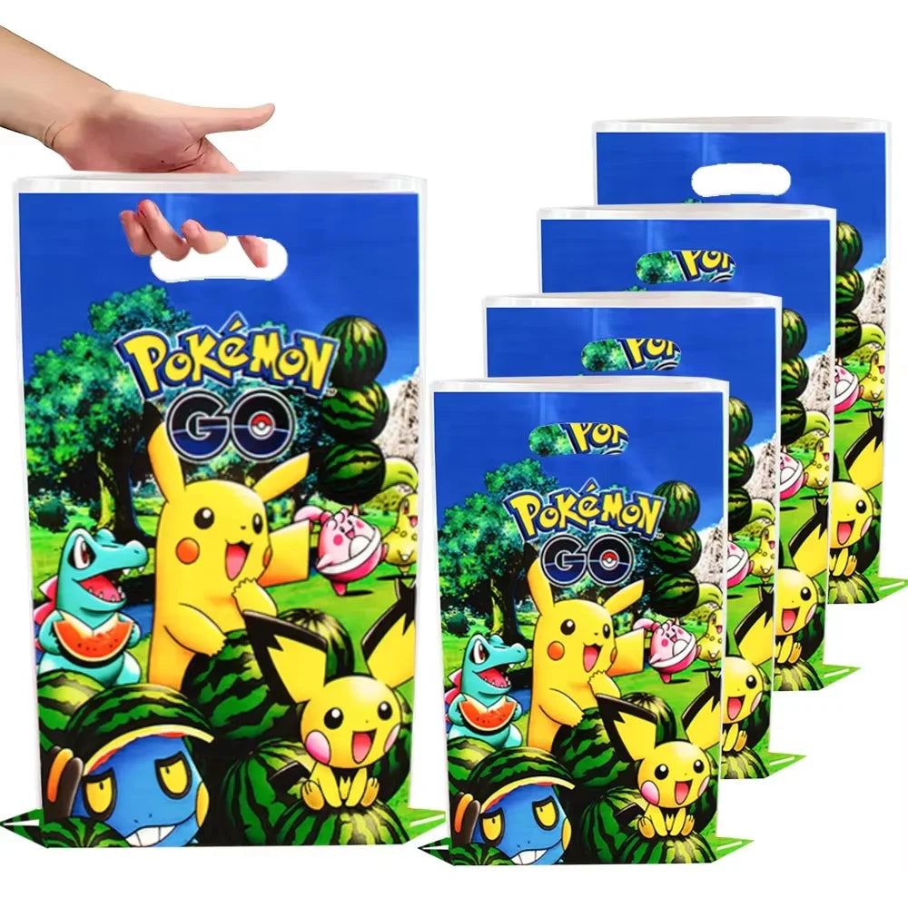 PokeMoned Theme Party Favors Slap Bracelets Stickers Keychain Party Gifts Goodie Bag Stuffers Fillers Birthday Party Decorations