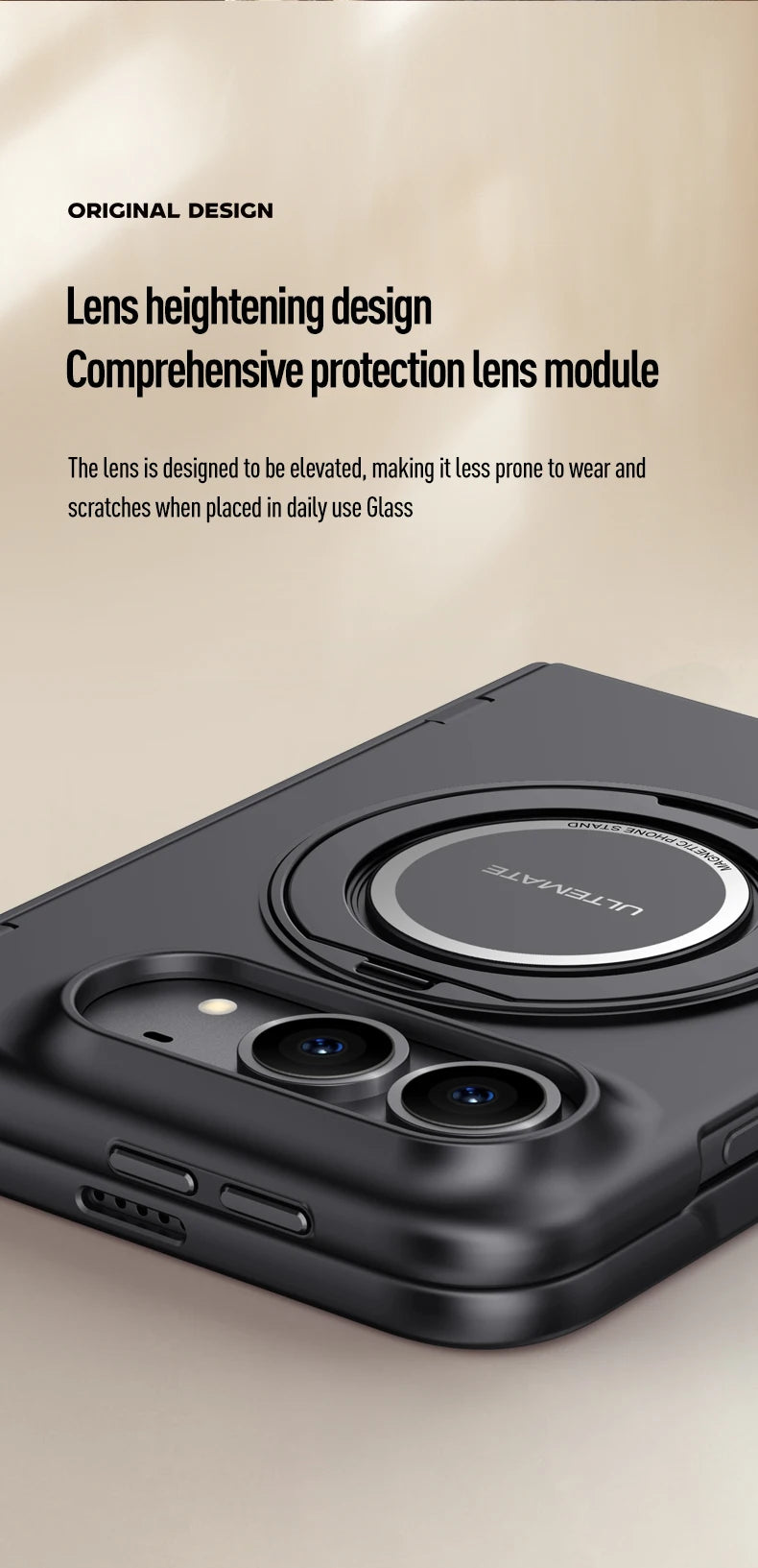 MagSafe Metal 360 Rotating Holder Case With Glass Screen Protector For iPhone
