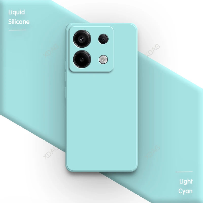 Original Square Liquid Silicone Phone Case for Xiaomi Poco X6 PocoX6 Pro 5G Lens Protection Soft Couples Cover Thin Fundas Coque