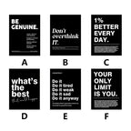 Simple Black Background Inspirational Quotes Canvas Art Poster Prints Modern Motivational Wall Decor Picture for Home
