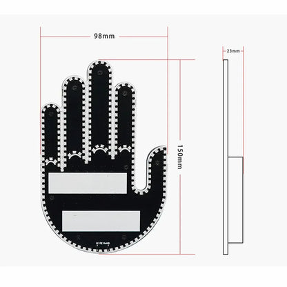 Car Gesture Light with Remote Control – Funny LED Palm Light for Road Rage Reactions