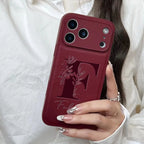 Personalized Custom Name Initial Custom Big Letter with Flowers Design Phone Case for iPhone18 17 16 15 14 13 Pro Max Plus Air