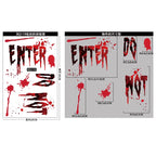 Halloween Mall Window Ghostly Horror Stickers Holiday Party Decoration Blood Fingerprints Electrostatic Stickers Room Decor