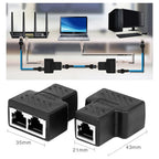 One To Two Adapter For Ethernet Cable Splitter Rj45 8P8C PC Version Simultaneous Internet Access IPTV Broadband Three Way Conn